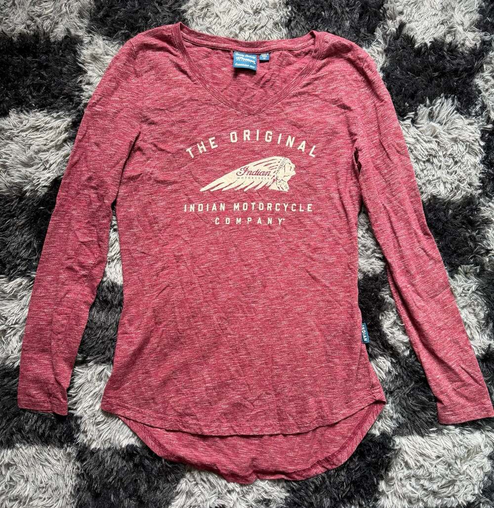 Indian Motorcycle Company 'The Original' Women's V-Neck Long Sleeve T-Shirt